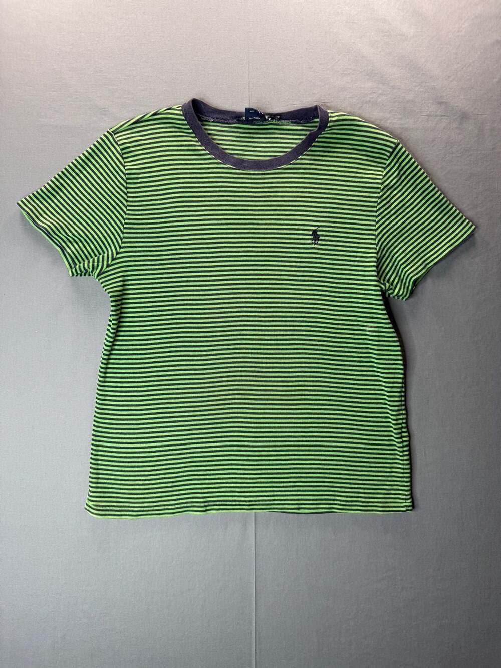 Ralph Lauren Sport Striped T-Shirt Women’s XL Green Black Crewneck Cotton
